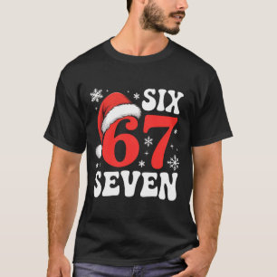 67 Santa Hat Christmas Six Seven Funny Sayings  T-Shirt