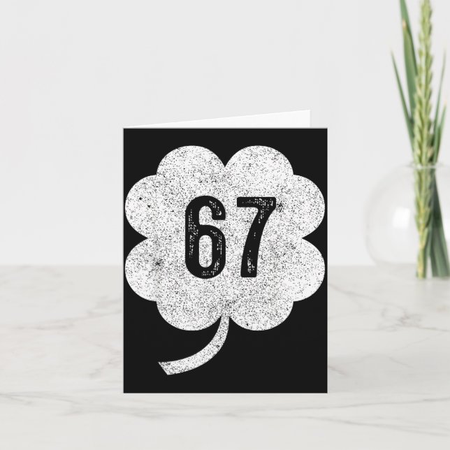 67 Shamrock Meme St Patrick’s Day Retro Green Luck Card (Front)