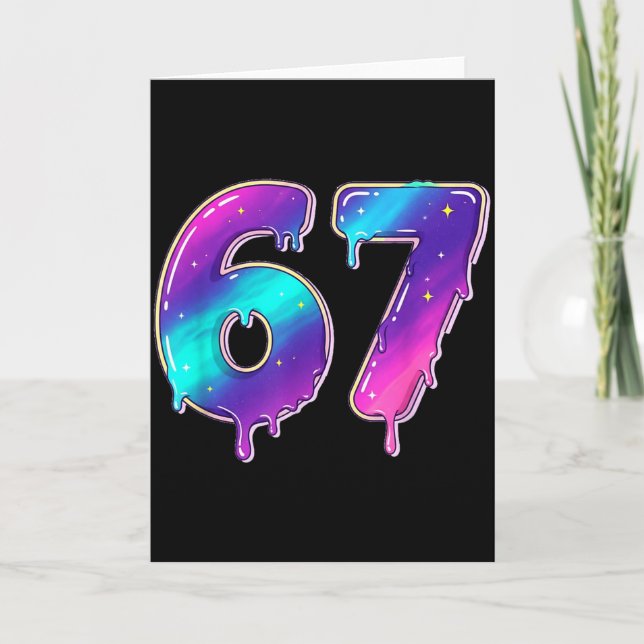 67 Shirt, 67 Meme Baseball Lifestyle 101 Apparel Y Card (Front)