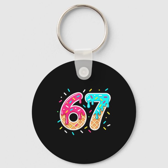 67 Shirt Baseball Lifestyle 101 Apparel Youth Drip Keychain (Front)