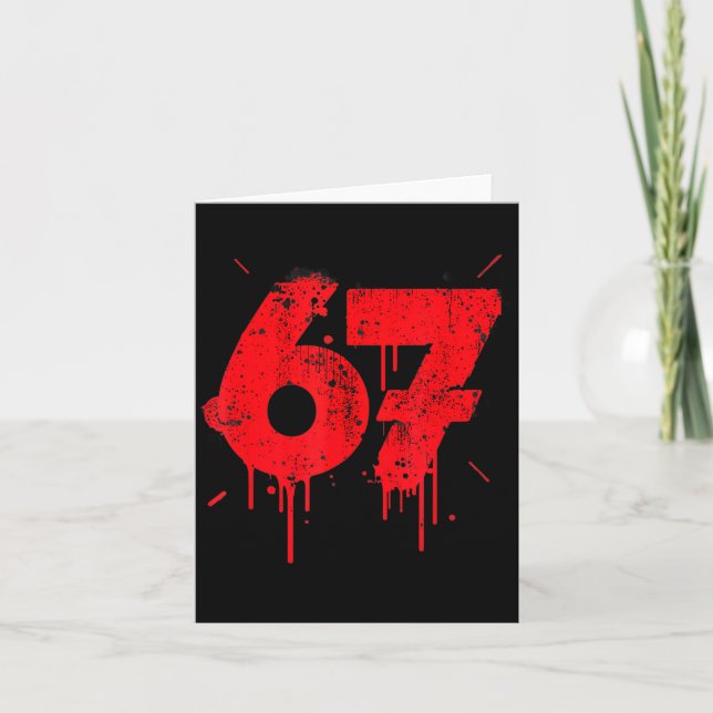 67 Shirt, Funny Shirts 67 Meme Six Seven Men Teen  Card (Front)