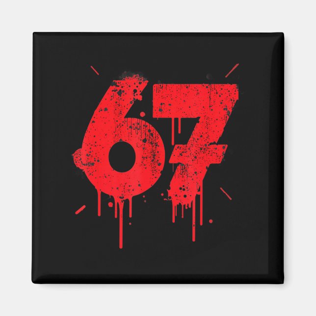 67 Shirt, Funny Shirts 67 Meme Six Seven Men Teen  Magnet (Front)