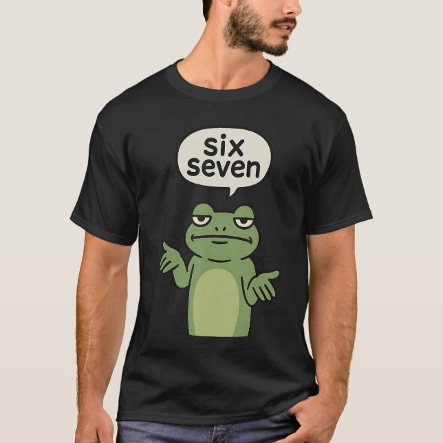 67 Si Seven 67 Frog Funny Frog Brainrot Gamer Meme T-Shirt (Front)