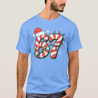 67 Si Seven Novelty Christmas Santa Hat Family Mat T-Shirt