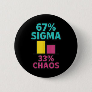 67% Sigma 33% Chaos 67 Aura Energy Six Seven Rizz Button