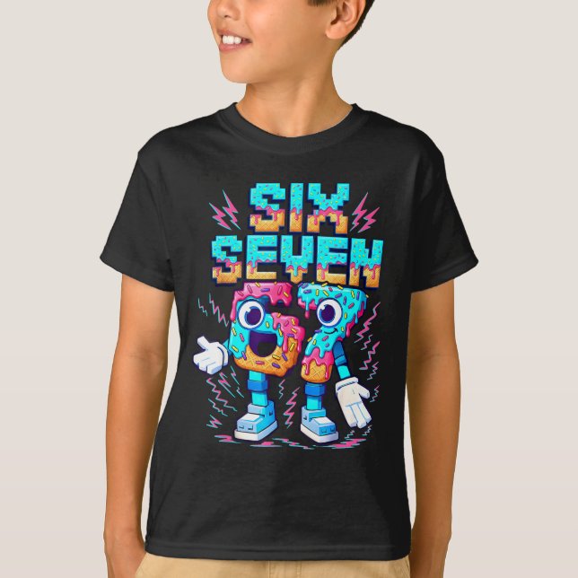 67 Six Seven 6-7 - Funny Italian Brainrot Ice Crea T-Shirt (Front)