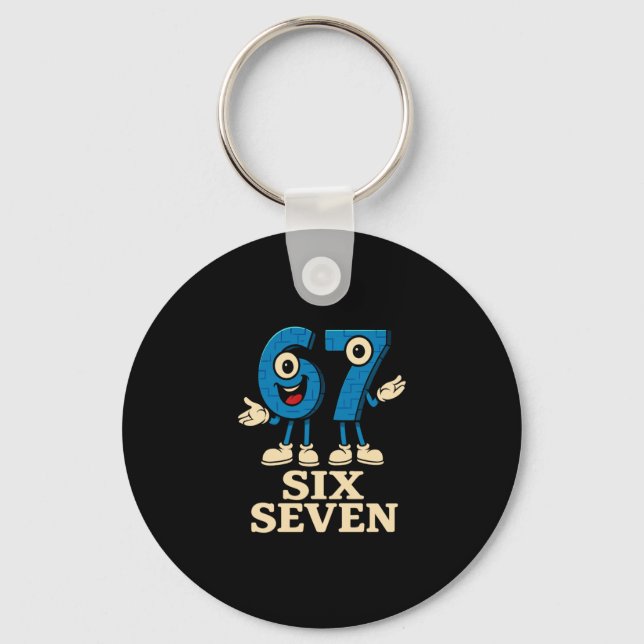67 Six Seven 6-7 - Funny Italian Brainrot Kids Gam Keychain (Front)