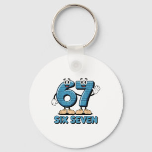 67 Six Seven 6-7 Funny Italian Brainrot Kids Gamin Keychain