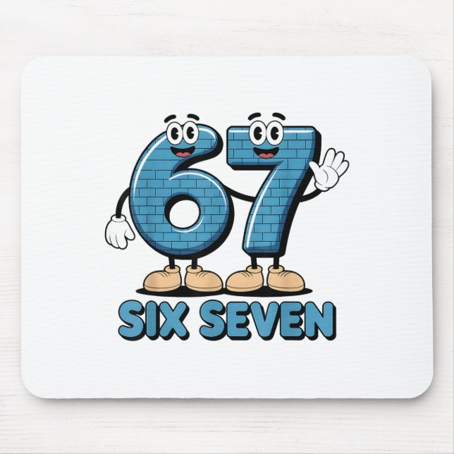 67 Six Seven 6-7 Funny Italian Brainrot Kids Gamin Mouse Pad (Front)
