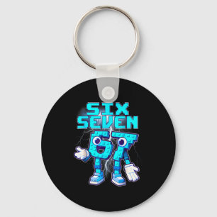 67 Six Seven 6-7 Funny Italian Brainrot Meme Kids Keychain