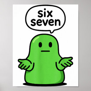 67 Six Seven 6-7 Green Blob Slime - Funny Kids Bra Poster