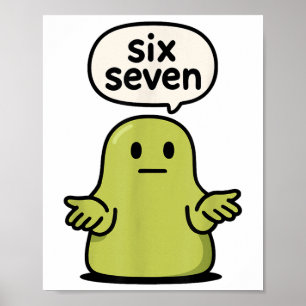 67 Six Seven 6-7 Green Blob Slime - Funny Kids Bra Poster