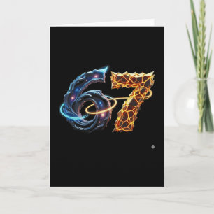 67 Six Seven 6 7 Meme Design Funny 6 7 4 Card