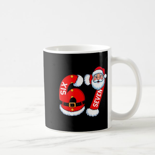 67 Six Seven 6 7 Meme Funny Santa Christmas Shirt  Coffee Mug (Right)