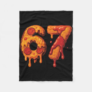 67 Six Seven 6-7 Pizza And Chicken Nugget Brainrot Fleece Blanket