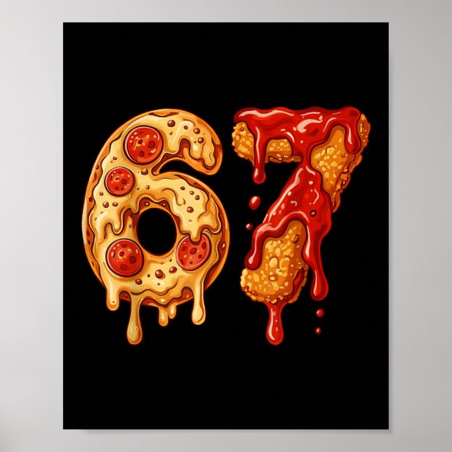 67 Six Seven 6-7 Pizza & Chicken Nugget - Kids Bra Poster (Front)