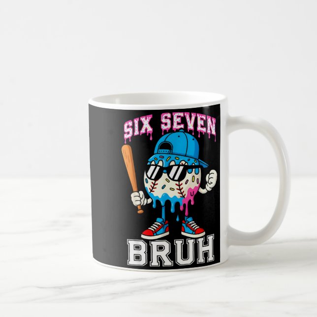67 Six Seven Baseball Ice Cream Drip Number 67 Pla Coffee Mug (Right)