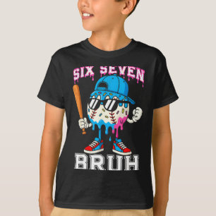67 Six Seven Baseball Ice Cream Drip Number 67 Pla T-Shirt