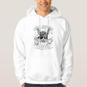 67 Six Seven Bruh Cute Bunny Face with Sunglasses  Hoodie