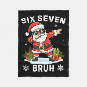 67 Six Seven Bruh Funny Christmas Meme Trend Tee Fleece Blanket