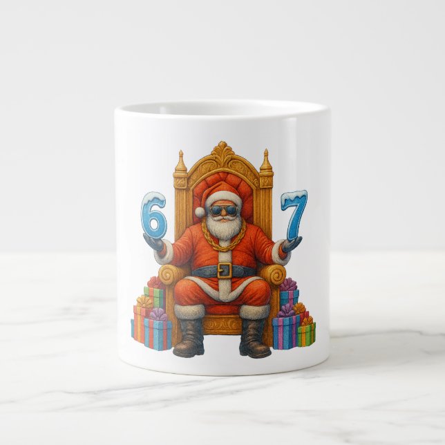 67 Six Seven Bruh Santa Custom - Personalized Name Giant Coffee Mug (Front)
