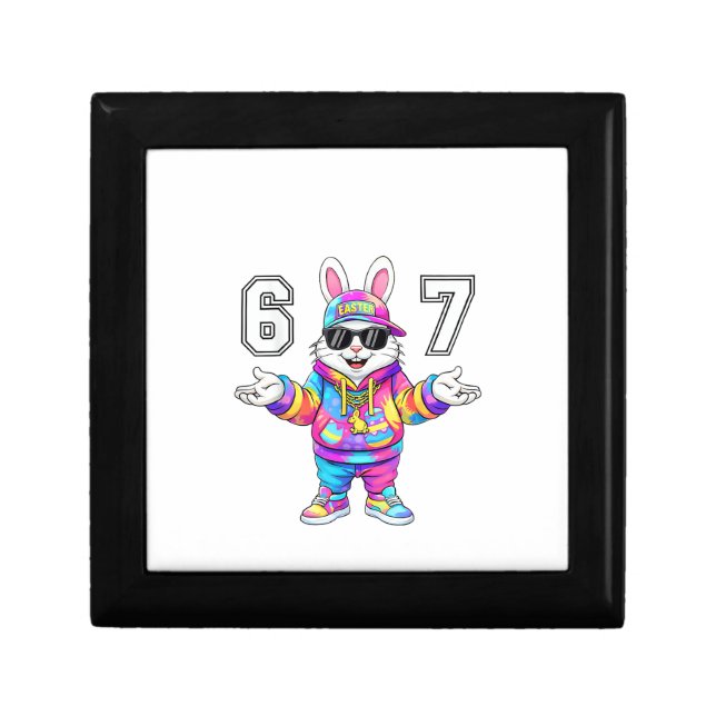 67 Six Seven Bunny Tie Dye Easter Day 67 Meme Men  Gift Box (Front)