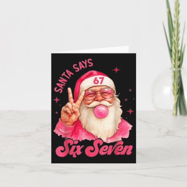 67 Six Seven Burh Funny Christmas 6 7 Meme Men Wom Card (Front)
