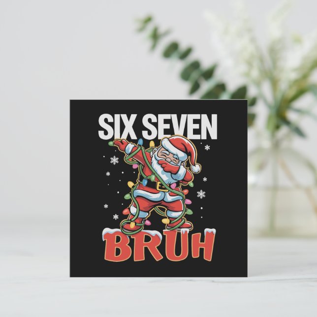 67 Six Seven Burh Santa Dab Christmas 6 7 Meme  Holiday Card (Standing Front)