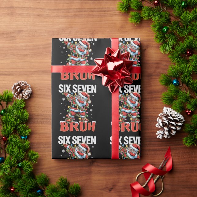 67 Six Seven Burh Santa Dab Christmas 6 7 Meme  Wrapping Paper (Holiday Gift)