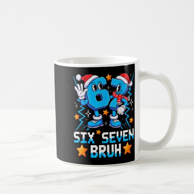 67 Six Seven Christmas Bruh Funny Italian Brainrot Coffee Mug (Right)