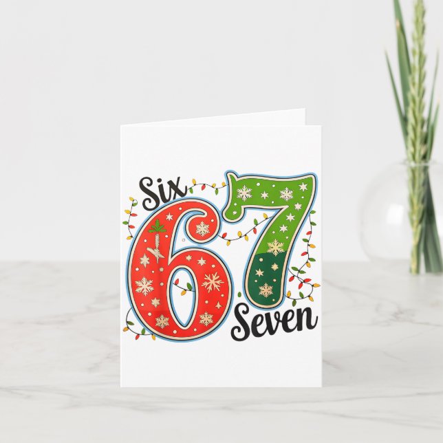 67 Six Seven Christmas Funny Meme 67 Couples Chris Card (Front)