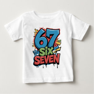 67 Six Seven Colorful Pop Art Graphic Tee for Fun