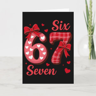 67 Six Seven Coquette Bow Girls Kids Valentines Da Card