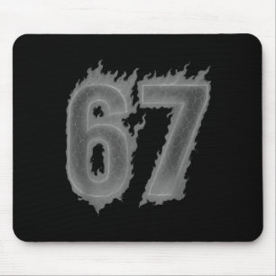 67 Six Seven Dark Flames Colorful Cool Funny 6 7 M Mouse Pad