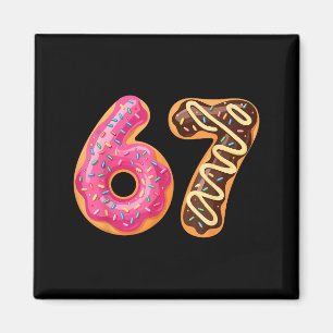 67 Six Seven Donut Meme Funny Sweet Sprinkles  Magnet