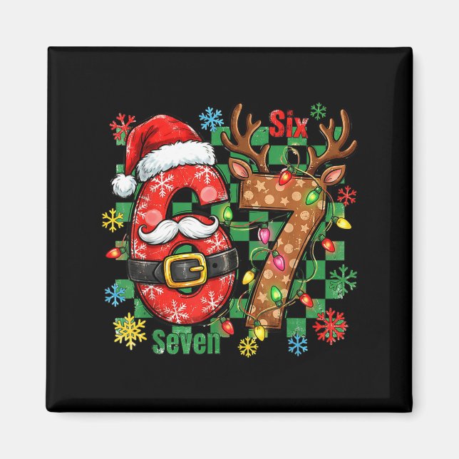 67 Six Seven Funny Christmas 6 7 Meme Joke Boys Gi Magnet (Front)
