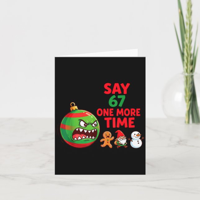 67 Six Seven Funny Christmas 6 7 Meme Joke Men Wom Card (Front)