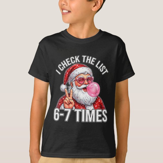 67 Six Seven Funny Christmas 6 7 Santa Meme Men Wo T-Shirt (Front)