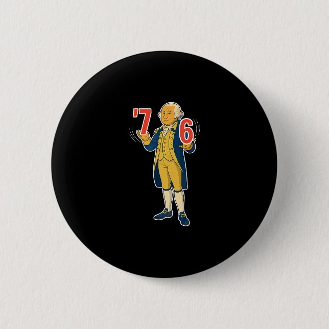 67 Six Seven Funny George Washington Meme  Button (Front)