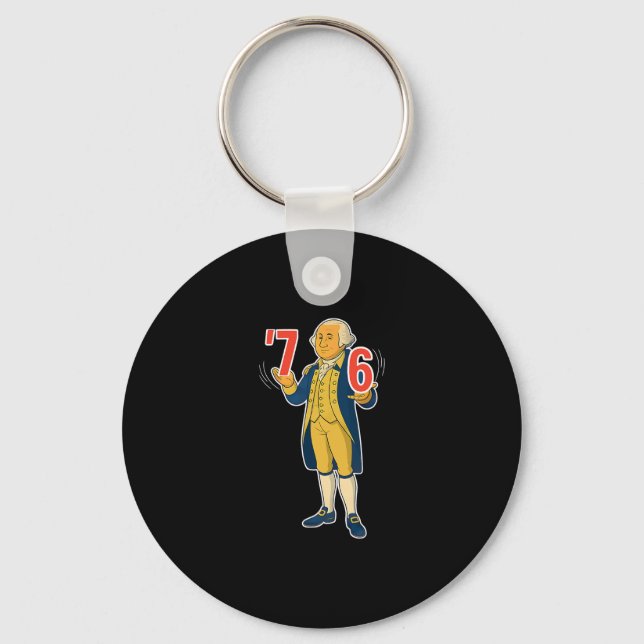 67 Six Seven Funny George Washington Meme  Keychain (Front)