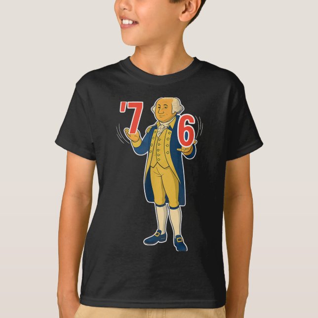 67 Six Seven Funny George Washington Meme  T-Shirt (Front)