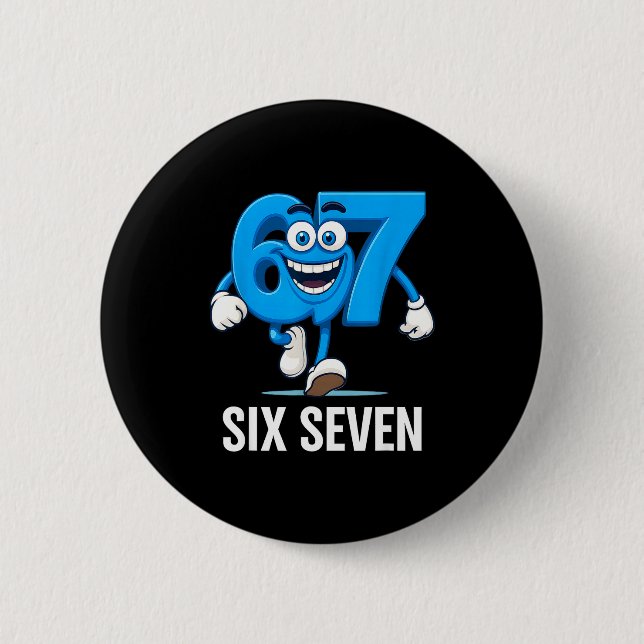 67 Six Seven Funny Italian Brainrot Kids Gaming Vi Button (Front)