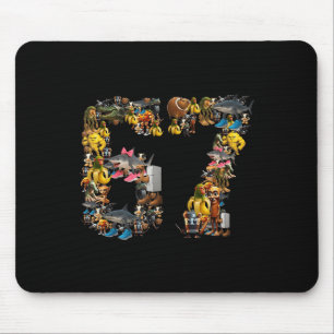 67 Six Seven Hamburgers Brainrot Viral Meme Hallow Mouse Pad