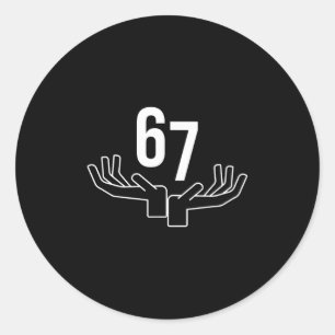 67 Six Seven Hand Gesture Meme Classic Round Sticker
