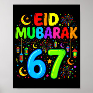 67 six seven happy eid mubarak kids eid al poster