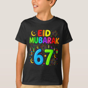 67 six seven happy eid mubarak kids eid al T-Shirt