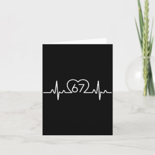 67 Six Seven Heartbeat Number Cute Valentine Tee  Card