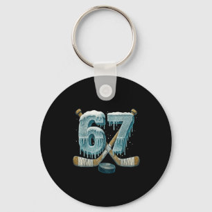 67 Six Seven Hockey Drip Number Funny 6 7 Meme  Keychain