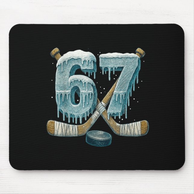 67 Six Seven Hockey Drip Number Funny 6 7 Meme  Mouse Pad (Front)
