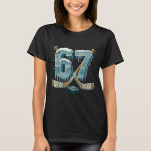 67 Six Seven Hockey Drip Number Funny 6 7 Meme T-Shirt